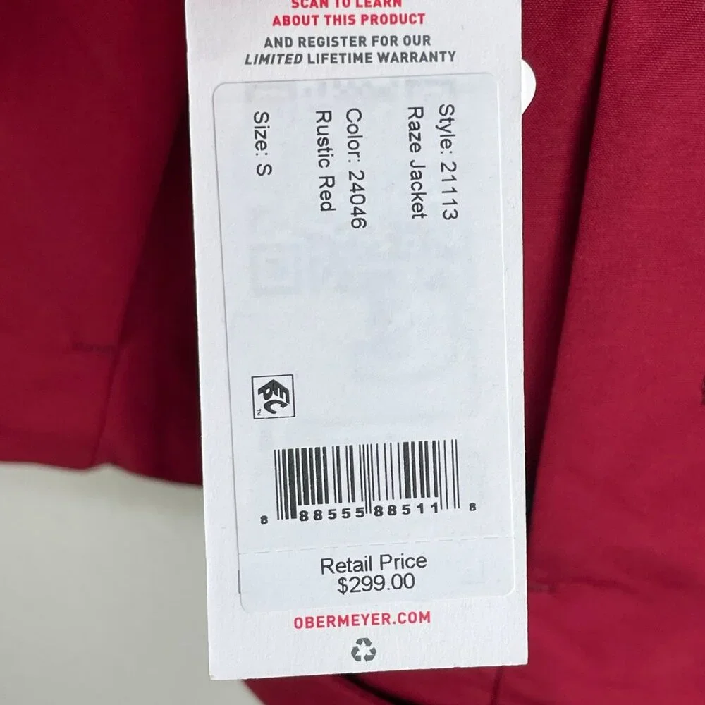 NEW Obermeyer Mens‎ Small Raze Jacket Rustic Red Alpine Series Winter Ski Coat
